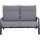 Valencia Loungebank matt anthrazit / salt&pepper Gestell Aluminium, Fläche Ranotex®-Gewebe grau, inkl. Kissen