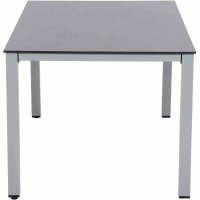 Sola Dining Tisch 160cm x 90cm, Gestell Aluminium silber, Tischplatte HPL dark stone
