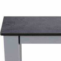Sola Dining Tisch 160cm x 90cm, Gestell Aluminium silber, Tischplatte HPL dark stone