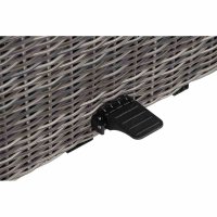 Corido Lifttisch 130cm x 75cm x 47/71cm Gestell Aluminium matt-anthrazit, Fläche Gardino®-Geflecht charcoal grey, Tischplatte Keramik grey
