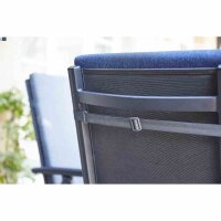 ASTER Sesselauflage 123cm Dessin Fish Bone dunkelblau, 100 % recyceltes Polyester