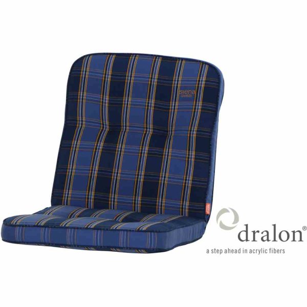 Tarent Auflage zu Sessel, 100 cm, Karo blau Bezug aus 100% Acryl-Dralon, Dessin 254