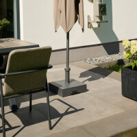 Betonständer 40 kg eckig anthrazit Kunststoffrohr 21-54 mm, mit Rolle und Handmulde