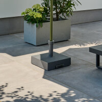 Betonständer 40 kg eckig anthrazit Kunststoffrohr 21-54 mm, mit Rolle und Handmulde