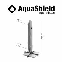 AquaShield Ampelschirmhülle 55/60xH250 cm hellgrau, 100% Polyester