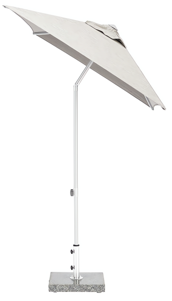 EASY PUSH Stockschirm, 150cm x 210cm, UPF 50+, mit PU-Beschichtung silber/hellgrau