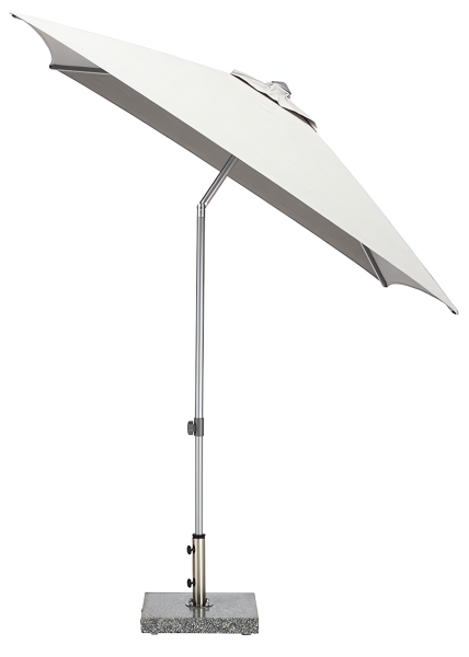 EASY PUSH Stockschirm, 200cm x 200cm, UPF 50+, mit PU-Beschichtung silber/ hellgrau meliert