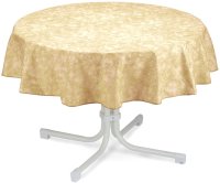 Tischdecke rund 160cm beige-marmoriert