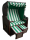 Strandkorb Mahagoni grün / weiß PVC 2 Sitzer Voll-Liegemodell