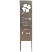 Gartenschild KLEE aus Edelstahl