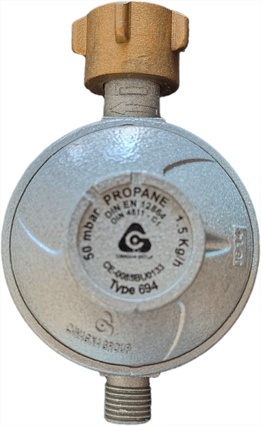 Gasdruckregler mit Schlauchbruchsicherung 50mbar G1/4 f&uuml;r DE/AT ohne Schlauch